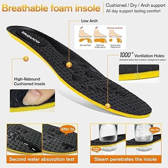 Taquco Mens 11.5 Black Lace Up Faux Leather Non Slip Waterproof Kitchen Shoes - Picture 6 of 7